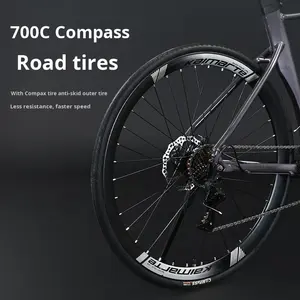 <span class=keywords><strong>Bicicleta</strong></span> de Carretera DomeRide con Manubrio Curvo de Aleación de Aluminio, Frenos de Disco Dobles, Horquilla con Suspensión, Cableado Interno, Ruedas 700C*28c - Product Image 5