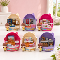 Mini figurine surprise en plastique, 6 styles à collectionner, ensembles sur le thème de la librairie, de la boulangerie et du salon de thé, pour le plaisir des enfants
