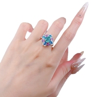 Bague elfe en argent S925 avec pierre précieuse verte Secret Garden sur le thème de la forêt