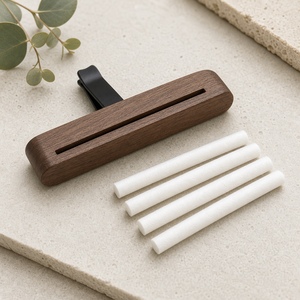 Walnut-Color Wood Car Air Vent Aroma <strong>Diffuser</strong> Clip with Cotton Wick <strong>Refills</strong> - Product Image 3