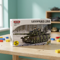 Tanque Oxford Leopard, Bloques de Construcción de Tanque de Batalla Principal Militar Moderno, Modelo de Vehículo Blindado de Simulación, Coleccionable, Ensamblable, ABS