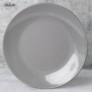 中国供应商低价库存餐厅灰色餐具套装16件套彩釉石器盘子套装餐具 - Product Image 2