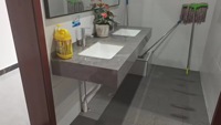 Comptoir de salle de bain moderne en pierre frittée avec lavabo intégré intelligent, sur mesure, étanche, OEM ODM pour appartement