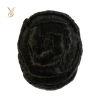 Sistema Capilar BIO para Hombre, Color 1B, 8X10'', Línea Capilar Invisible, Frente de Encaje Suizo, Base Delgada de PU, Cabello Humano