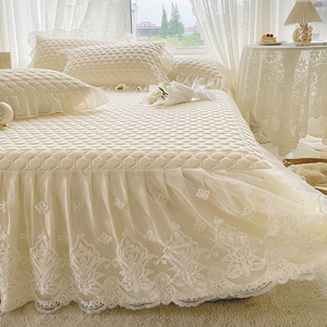 Hàn Quốc phong cách embroid mùa hè ngủ Viện trợ ren trắng cao su giường váy - Product Image 5