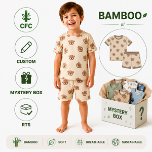 Última Promoção: Conjunto Casual Infantil de Pijama de Bambu com Manga Curta e Calça Estampada Jeans – Presente para Bebê - Product Image 5