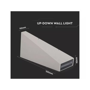 Lampada da Parete LED Piramidale 6W 3000K Bianco Caldo Alloggiamento in Alluminio Grigio Doppio Fascio Luminoso Su-Giù Stile Moderno Impermeabile IP65 SKU-8299 - Product Image 3