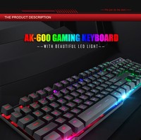 Prix usine iMICE AK-600 Interface USB 104 Touches Filaire Coloré Rétro-Éclairage Clavier De Jeu pour Ordinateur Portable PC