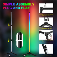 Lámpara de Pie RGB Personalizada, Moderna, con Control Remoto, LED, Ajustable, para Esquinas