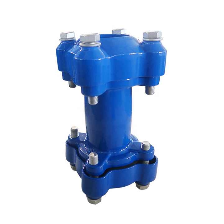 Ductile cast iron self-locking wide range universal coupling for PVC pipes