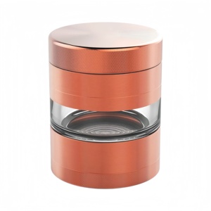 Matte Black Aluminum Hemp <b>Herb</b> <b>Grinder</b> 5 Part Spice Tobacco Mill with See-through Chamber for Smoking - Product Image 5