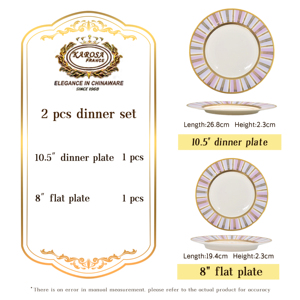 Assiettes de table de 10,5 pouces de la marque Royal, nouvelle collection de design français, couleur violette, pour la maison et les restaurants - Product Image 4