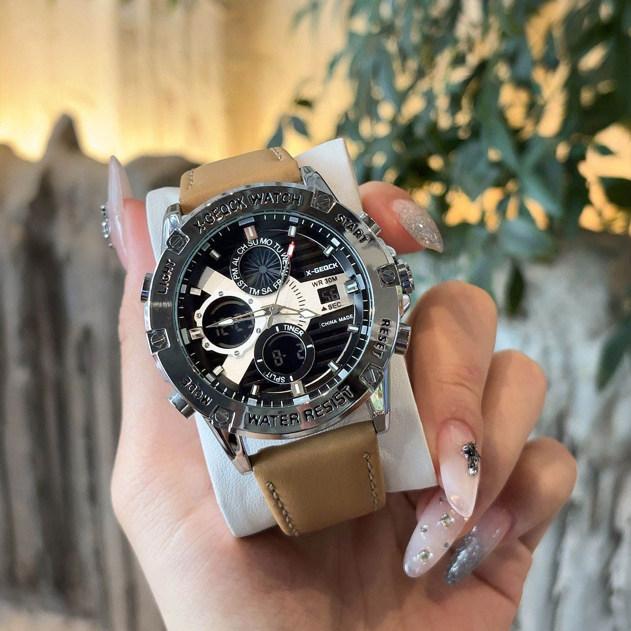 สีน้ำตาลพร้อมเปลือกสีเงิน