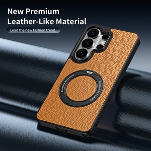 Funda Magnética de Cuero PU de Alta Gama para Samsung S26 S24 S25 Ultra con Protección de 360° °   Funda Protectora con Soporte de Anillo Metálico - Product Image 5