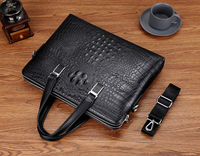 Sacs à main pour hommes en PU, sacoche de haute qualité pour hommes, sac d'affaires pour ordinateur portable, motif crocodile, sac bandoulière pour hommes, double fermeture éclair