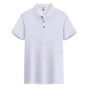 Camiseta Polo de Manga Corta Unisex Blanca de Poliéster de Secado Rápido para Trabajo y Uso Diario de Color Sólido GJ18-5812 - Product Image 1