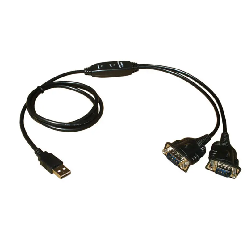 OEM USB 2.0 ke 2 Dual DB9 seri RS232 adaptor