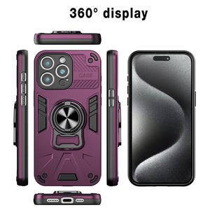 Nieuwkomers Tpu + Pc Telefoonhoes Voor <span class=keywords><strong>Iphone</strong></span> 16 Pro/15 Plus/14 Pro/13 Pro Flesopener Dubbel Roteren Ringhouder Magnetische Hoes - Product Image 3