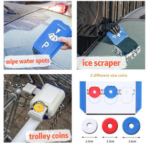 Timer cakram parkir plastik multifungsi, dengan pengikis es dan koin troli <span class=keywords><strong>3</strong></span> in 1 - Product Image 3