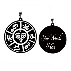Amuleto Tibetano Mantra Om Mani Padme Hum <span class=keywords><strong>Buda</strong></span> Ojo que Todo lo Ve Collar con Colgante Amuleto de Acero Inoxidable - Product Image 6