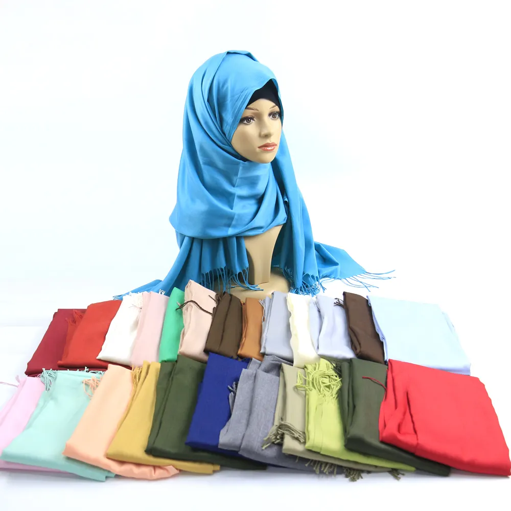 Écharpe en cachemire multicolore pour femmes, foulard simple, Hijab pour femmes musulmanes, multicolore, de haute qualité, livraison directe depuis l'usine