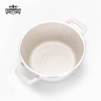Ensemble de Cuisson de 16 Pièces Grande Vente Antiadhésif en Pierre Marbrée avec Gants Isolés, Batterie de Cuisine Antiadhésive en Granit