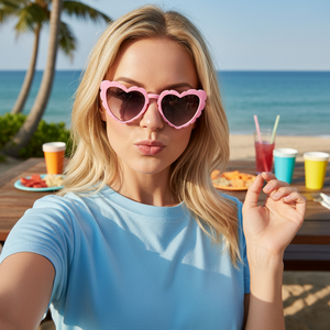 TWOOO 10788 ファッションキュートガールパーティーグラス トレンドのハート型メガネ UVカット バレンタインギフトセット - Product Image 1