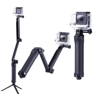 Waterproof 3-Way Grip Monopod Tripod Stand Selfie Stick for GoPro Hero 7 6 5 4 Session For Go Pro Accessory