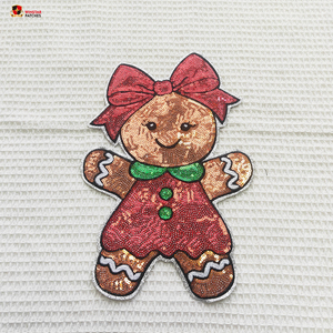 2025 kỳ nghỉ mới sequin các bản vá lỗi tùy chỉnh lớn giáng sinh sắt trên long lanh sequin thêu các bản vá lỗi cho quần áo - Product Image 1