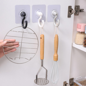 Adhesive Hooks Single Hook White Plastic 1-3kg Load Capacity Ceiling Wall Mount Garage Storage Hook - Product Image 2