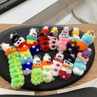 Vente en gros multicolore boule de fourrure Caterpillar Rex boule de fourrure de lapin porte-clés pendentifs