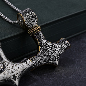 Marteau de Thor Collier pendentif marteau tonnerre Acier inoxydable Viking Thor Hammer Pendentif <span class=keywords><strong>étain</strong></span> - Product Image 3