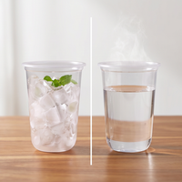 Gobelets jetables en PP transparent en forme de U, personnalisables avec logo, 500 ml, 360 ml, 700 ml, pour boissons chaudes et froides, ZFCUP