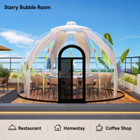 Dôme transparent en polycarbonate Starry Bubble Room avec structure en aluminium aéronautique pour restaurant et gîte