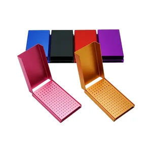 Caja de esterilización dental autoclavable de 152 orificios, organizador de aluminio FG RA para fresas de alta y baja velocidad, estuche de almacenamiento eficiente - Product Image 1