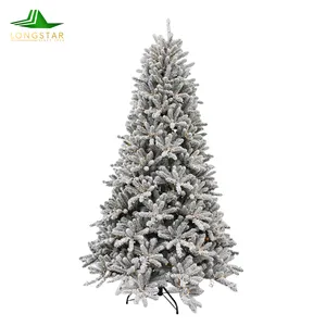 2024热卖全聚氯乙烯圣诞树人造雪覆盖树云杉魔术圣诞树