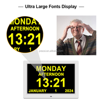 Jam kalender Digital analog, Pro LED cerdas analog jam kalender Digital senior orang tua jam mata-mata cuaca pengingat obat alarm kustom DST otomatis