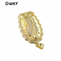 WT-MP277 plus récent Style Vintage divinité féminine en forme de coquille naturelle et pendentif en Zircon cubique Madonna Design