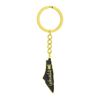 Porte-clés pendentif carte Palestine Israël, directement de l'usine, accessoires décoratifs en métal pour hommes et femmes