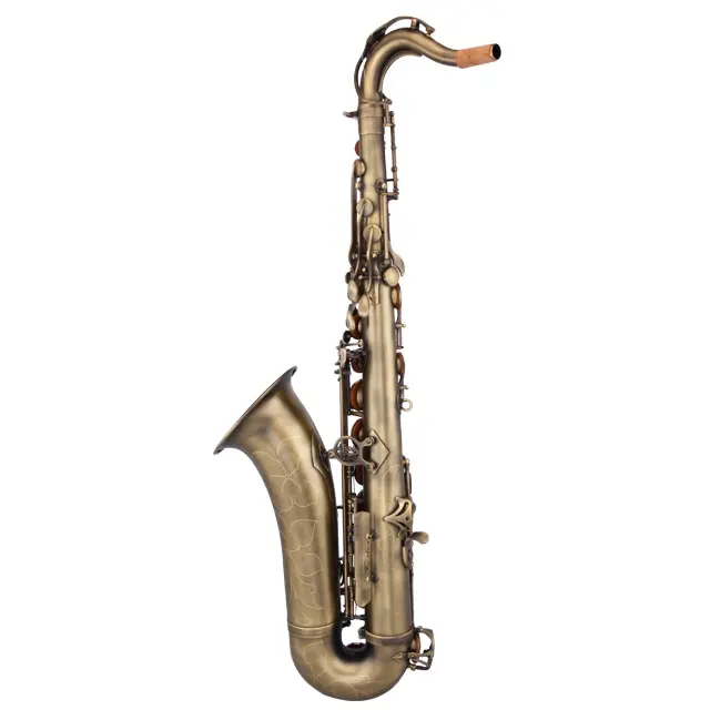 Strumenti musicali sassofono professionale punteggiato bronzo antico Sax tenore