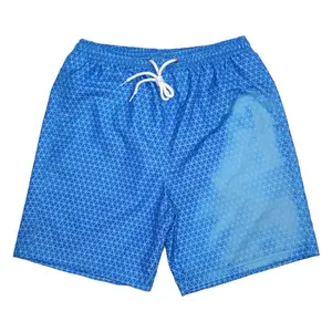 Custom Logo Beach Board Shorts Temperature Water Sensitive Discoloration Color Changing Men Swim Trunks