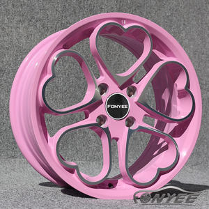 F603S1087 personnalisé 4X100 ET 35 73.1 alliage d'aluminium rose coeur voiture de tourisme jantes légères 15 pouces 6.5J pour BMW <span class=keywords><strong>Tesla</strong></span> - Product Image 2