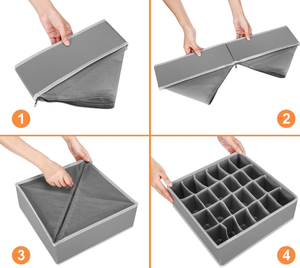 Organizador plegable para guardar calcetines, pañuelos, corbatas, cinturones, 24 cajones, ropa interior, al por mayor - Product Image 5