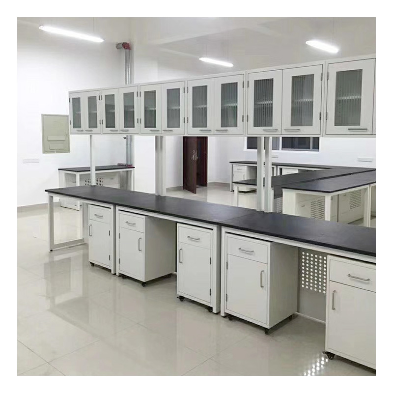 Лабораторный стальной стол с вытяжным капотом, лабораторная испытательная кровать, рабочая станция центральной станции