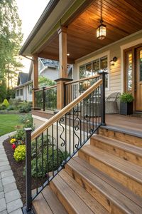 Ringhiera Moderna <span class=keywords><strong>per</strong></span> Terrazze con Cavi, Pali Verniciati a Polvere e Corrimano in <span class=keywords><strong>Legno</strong></span> – Elegante, Minimalista e Robusta <span class=keywords><strong>per</strong></span> Spazi Esterni di Lusso - Product Image 5