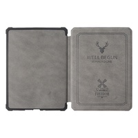 Casing Kindle kustom cetak rusa kulit PU untuk Kindle berwarna halus sampul magnetik belakang lunak 12 2024 buku elektronik