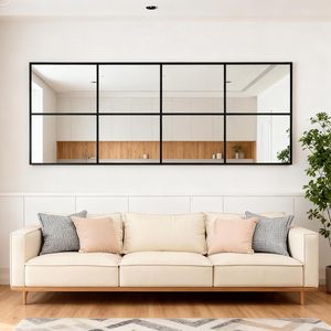 <span class=keywords><strong>Espejo</strong></span> de Pared con Marco de <span class=keywords><strong>Ventana</strong></span> Estilo Rústico, <span class=keywords><strong>Espejo</strong></span> Decorativo de Cuerpo Entero para Colgar o Apoyar en Sala de Estar, Dormitorio y Entrada - Product Image 2