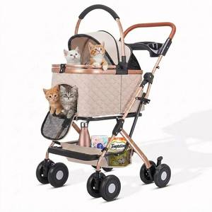 Pet Stroller Foldable Lightweight Durable 4-Wheel Oxford Fabric <strong>Dog</strong> Cat Carrier Travel <strong>Trolley</strong> - Product Image 1