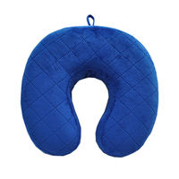 Oreiller de voyage portable en mousse à mémoire de forme tricotée en U, super doux et moelleux, avec logo personnalisé, pour avion, bureau, voiture
