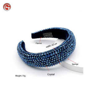 Venta al por mayor popular cristal barroca diadema de diadema acolchada de lujo lindo Hairband - Product Image 6